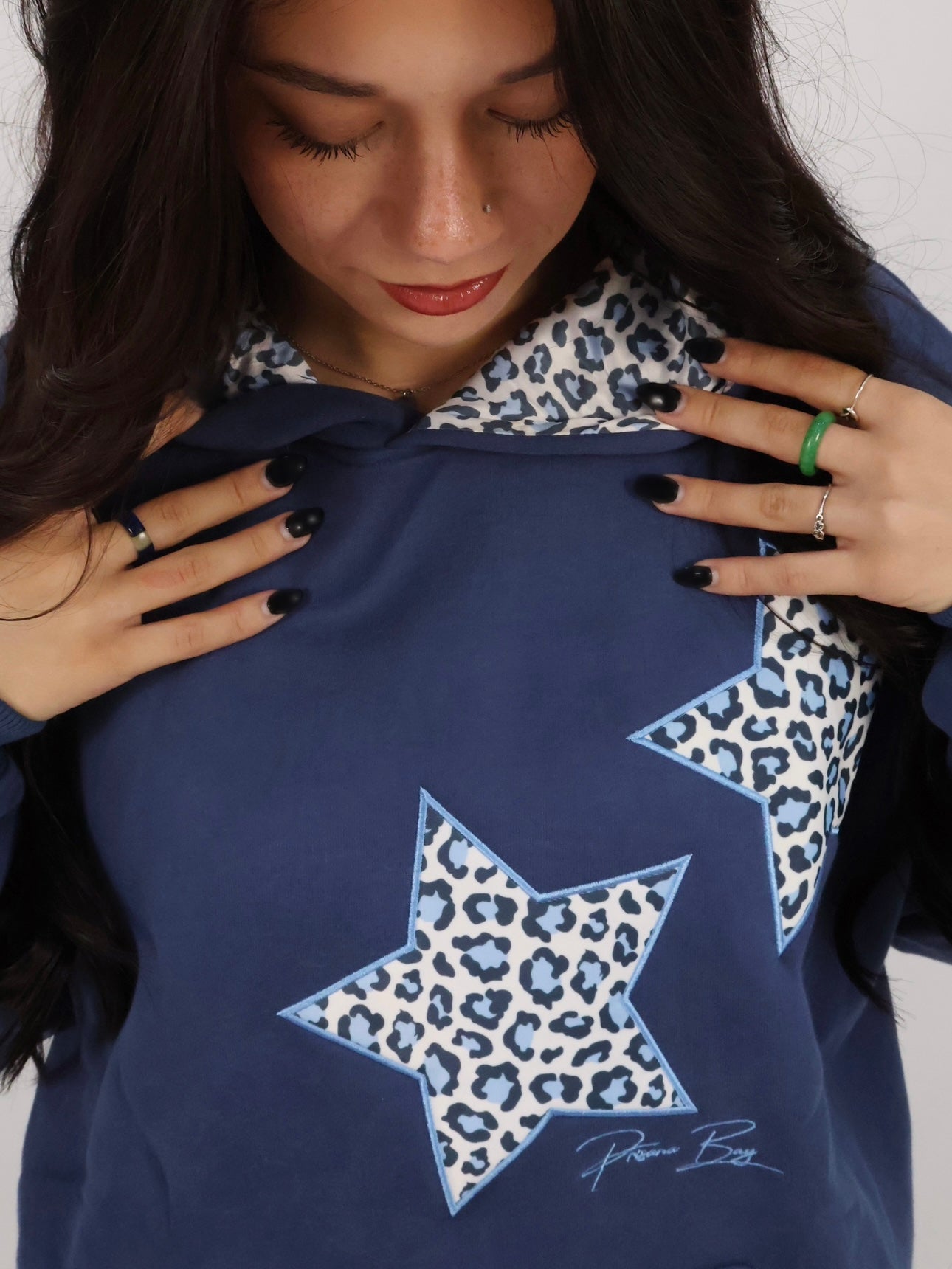 Leopard Hoodie in Navy (Pre-Order)