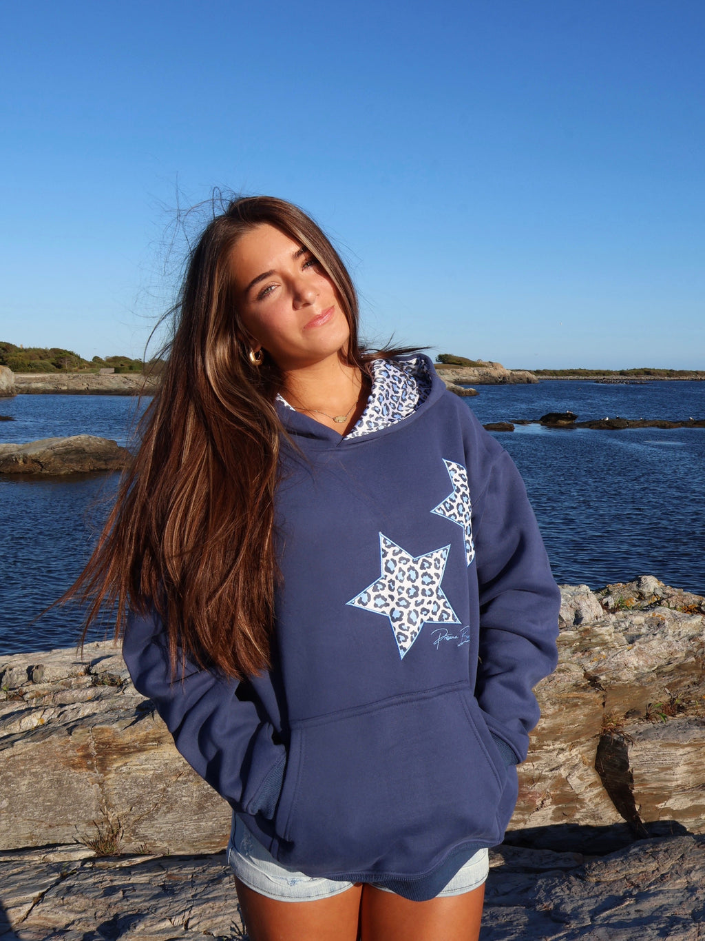 Leopard Hoodie in Navy (Pre-Order)