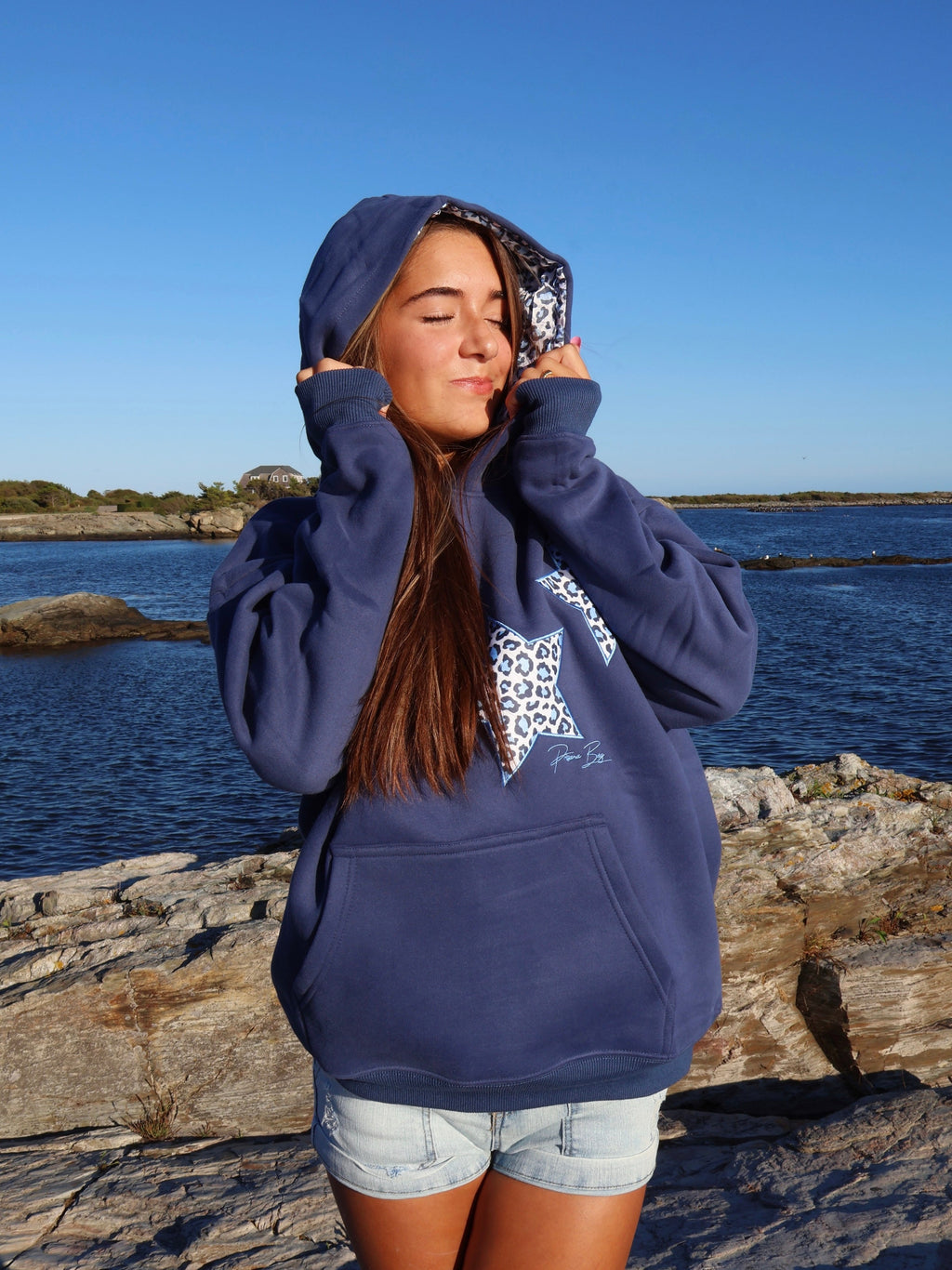 Leopard Hoodie in Navy (Pre-Order)