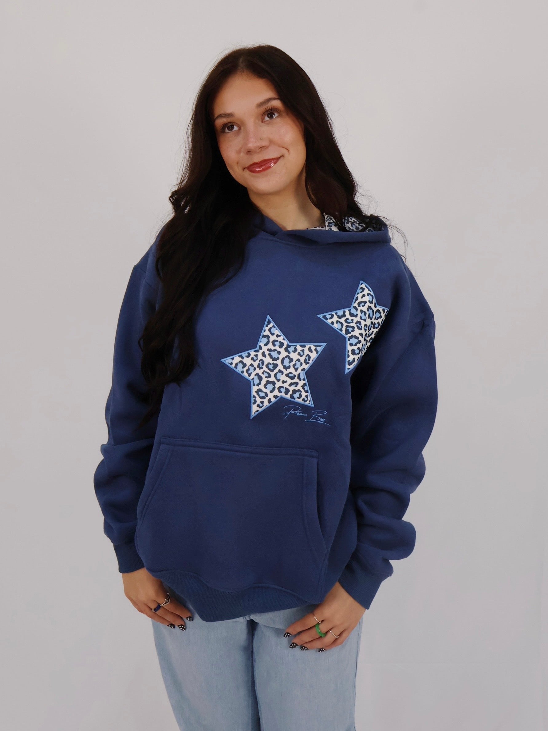 Leopard Hoodie in Navy (Pre-Order)